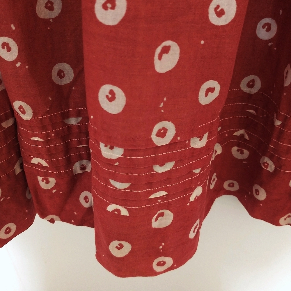 Liz Clairborne Vintage Cotton Gathered Peasant Skirt - Red, Cottagecore, Size 10 - Picture 3 of 3